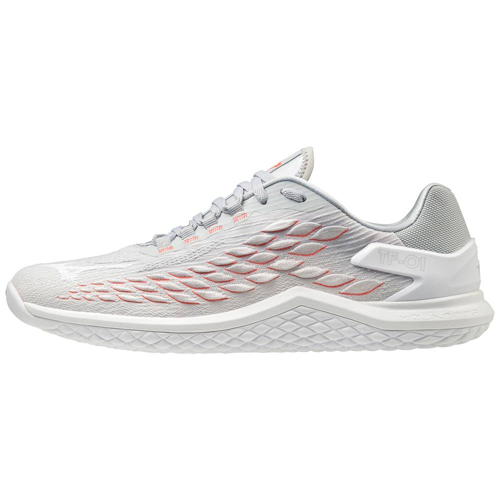 Panske Botasky Mizuno TF-01 Siva/Biele Vypredaj QMXH46190